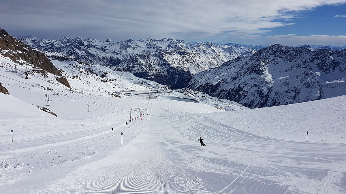 Skien op de gletsjer